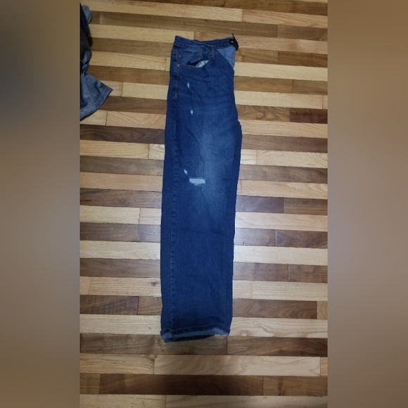 Navy Blue Ripped Jean's - Picture 2 of 3